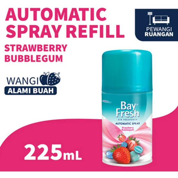 Bayfresh matic spray strawberry bubblegum 225ml x 12 pcs/ctn