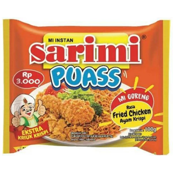 Sarimi satisfied with fried chicken crispy flavor 100gr x 21 pcs/ctn