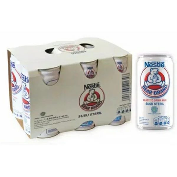 Bear brand rtd milk tin multipack (@isi 6 ) 189ml x 5 pack/ctn kode 12247835