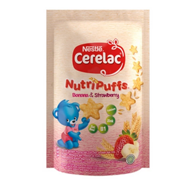 Nestle cerelac nutripuffs pisang strawberry 25gr x 12 pcs/ctn kode 12300372