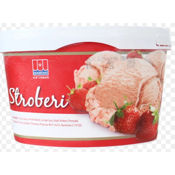 Diamond ice cream rasa strawberry 700ml x 4 pcs/ctn (10000201)