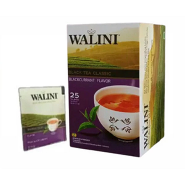 Walini black tea bag black currant classic envelope (@25 sachets) per carton of 48 boxes (1605606)