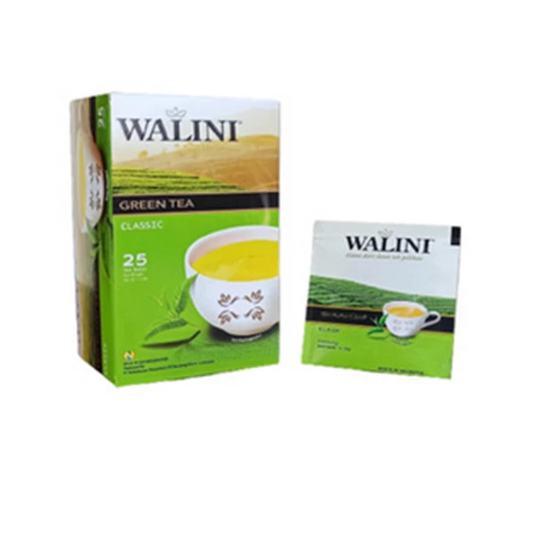 Walini classic green tea bag envelope (@25 sachets) per carton of 48 boxes (1605603)
