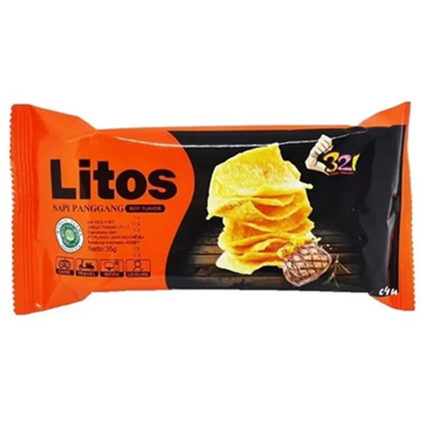 Litos snack sapi panggang 35gr (@ isi 10 pcs) per karton isi 6 pack kode 6107501