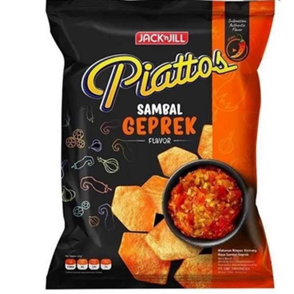 Piattos snack kentang sambal geprek 35gr per karton isi 30 pcs (6236401)