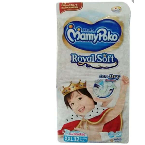 Mamypoko open royal soft XXL32 (@ contents 32 pcs) per carton contains 4 bags (4221433)