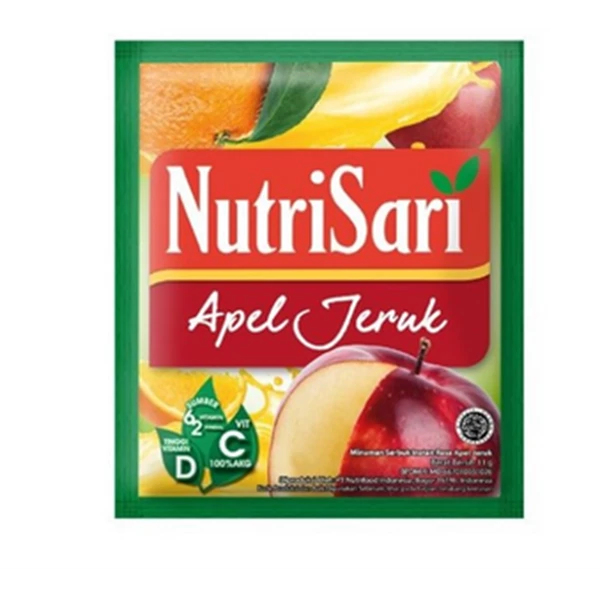 Nutrisari apel jeruk 11gr pls (@ isi 40 pcs) per karton isi 4 pack (2000612)