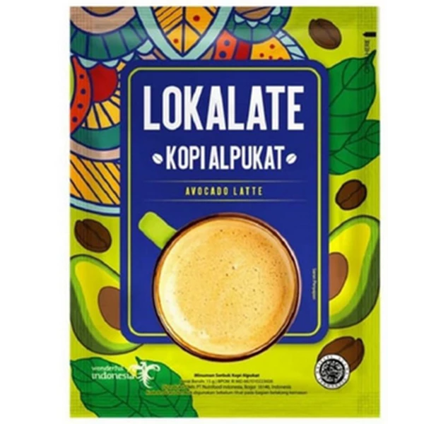 Lokalate avocado coffee 15gr pls (@ contents 10 pcs) per carton of 12 renceng bar code 40010087