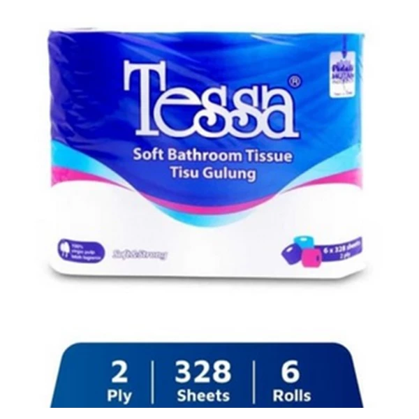 Tessa pb 02 bathroom tissue 328 sheet (@ isi 6 roll) per karton 