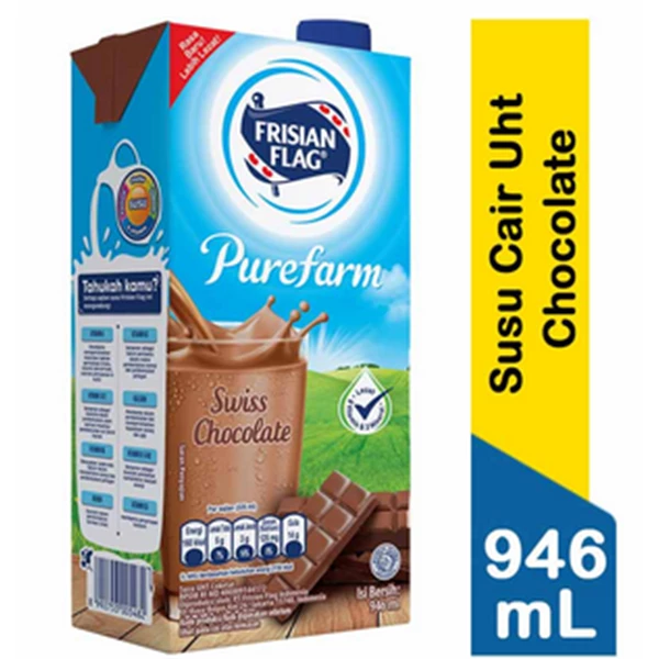 Frisian flag purefarm uht family switzerland chocolate 946ml per carton of 12 pcs (9513802)