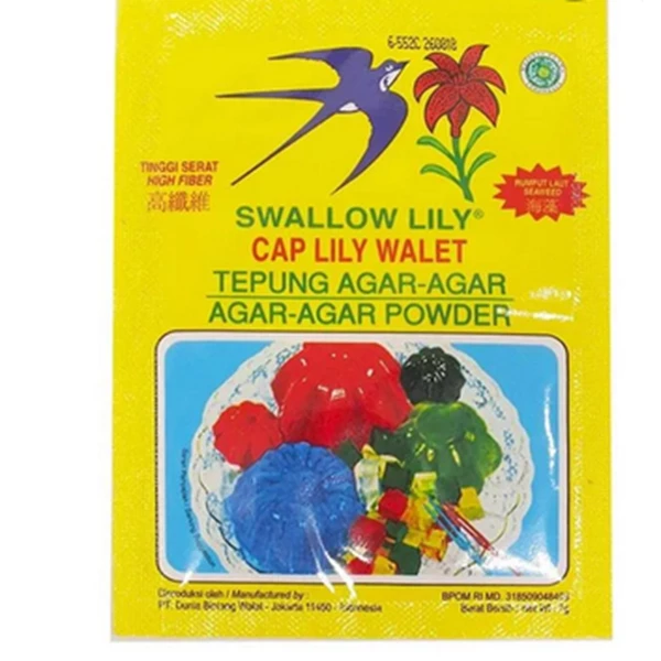 Agar agar swallow lily putih 7gr (per box isi 12 pcs) per karton isi 24 box (3100501)