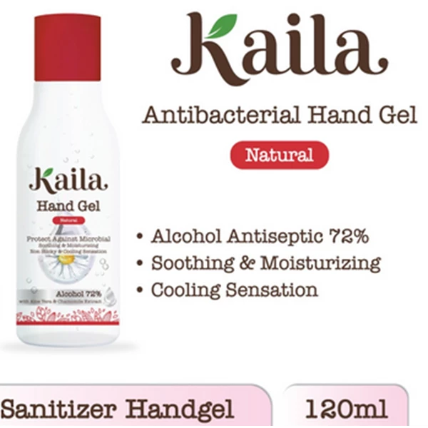 Kaila hand gel natural 120ml per dus isi 24 pcs (8992771500686)