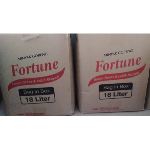 Fortune cooking oil bag in box 18 liters per carton