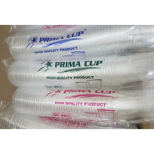Prima cup gelas plastik uk.10 oz 12oz 14oz 16oz per dus isi 2000 pcs