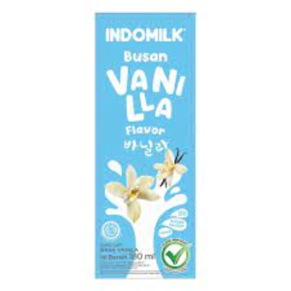 Susu Uht Indomilk Busan vanilan180 ml lper karton isi 30 pcs