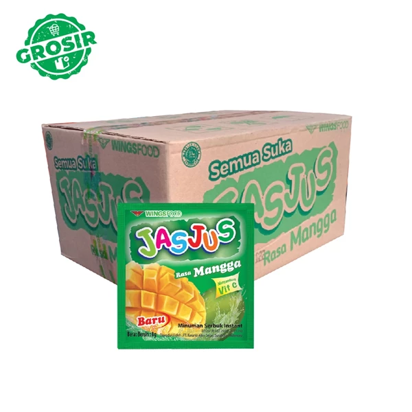 JASJUS Powder Drink Mango 8 gr isi per karton 300 sachet bar code 17000019