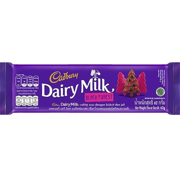 Cadbury Dairy Milk Black Forest 62 G isi 6 box per box isi 24 pcs per karton isi 144 pcs(7622210398055)
