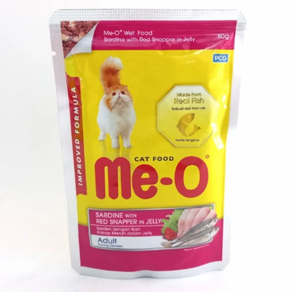 Meo Pouch 80gr Sardine with red Snapper in jelly
