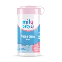 Mitu Baby Wipes Fresh & Clean Pink Cherry 60's Botol x 24 pcs per karton