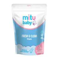 Mitu Baby Wipes Fresh & Clean Pink Cherry 60's Refill x 24 pcs per karton