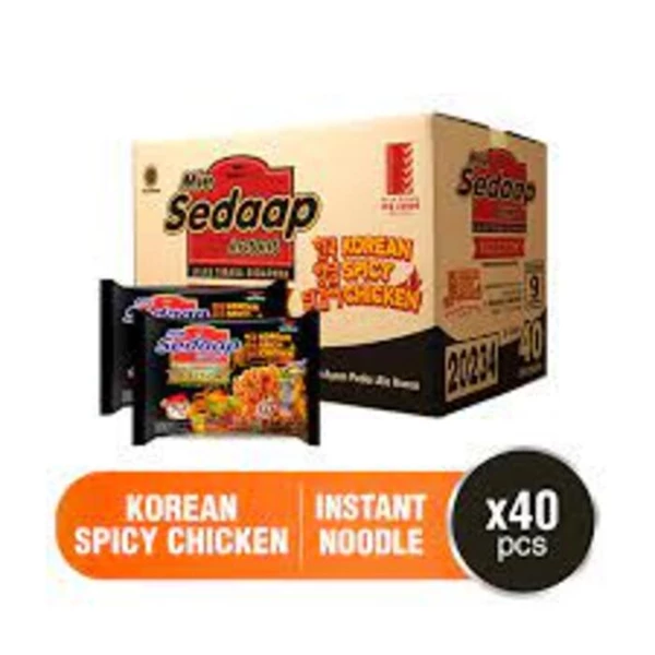 Sedaap Mie Korean Spicy Chicken Bag 87 gr per karton isi 40 pcs bar code 20234