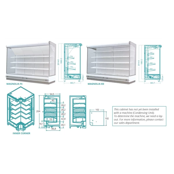 Gea Chiller Supermarket Refrigeration Cabinet External condensing unit type mini magnolia FS 375